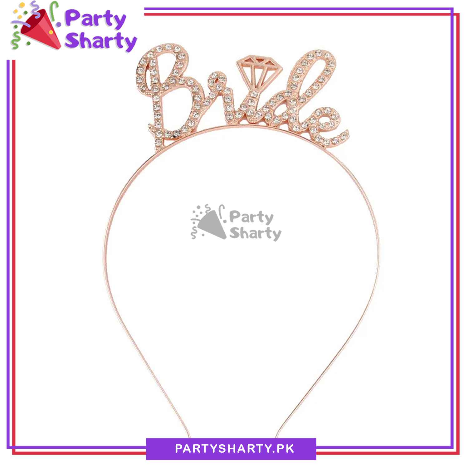 Bride Rhinestone Hair band For Bridal Shower Event and Celebration