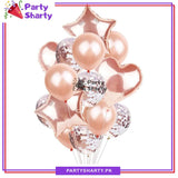 14 Pcs Confetti Decorative Party Balloons Set (Star, Heart Shaped & Confetti Filled Latex Party Balloons Set) For Birthday and Event