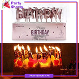 Rose Pink Color Happy Birthday Letter Candle for Birthday Cake and Celebration