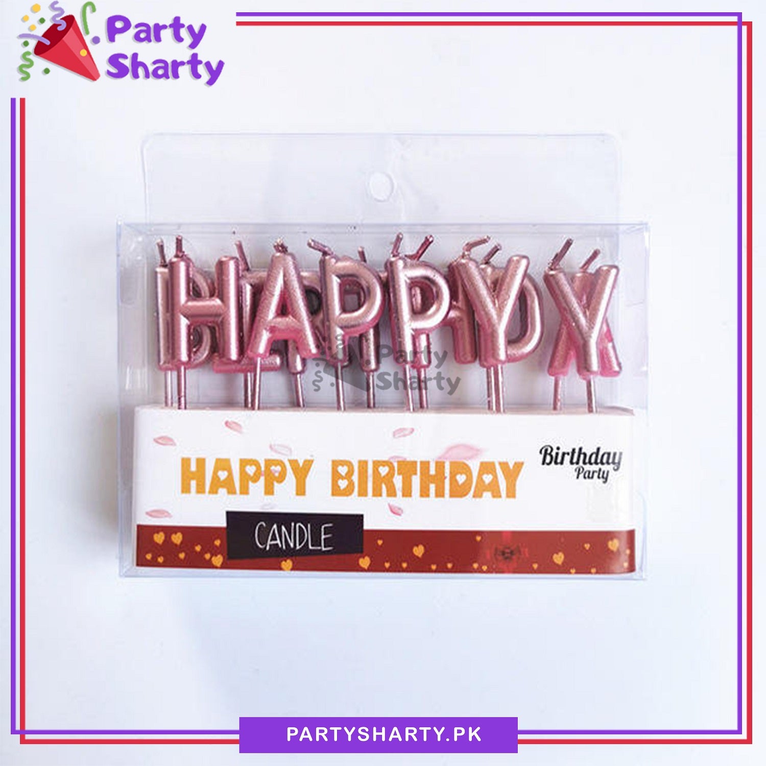 Rose Pink Color Happy Birthday Letter Candle for Birthday Cake and Celebration