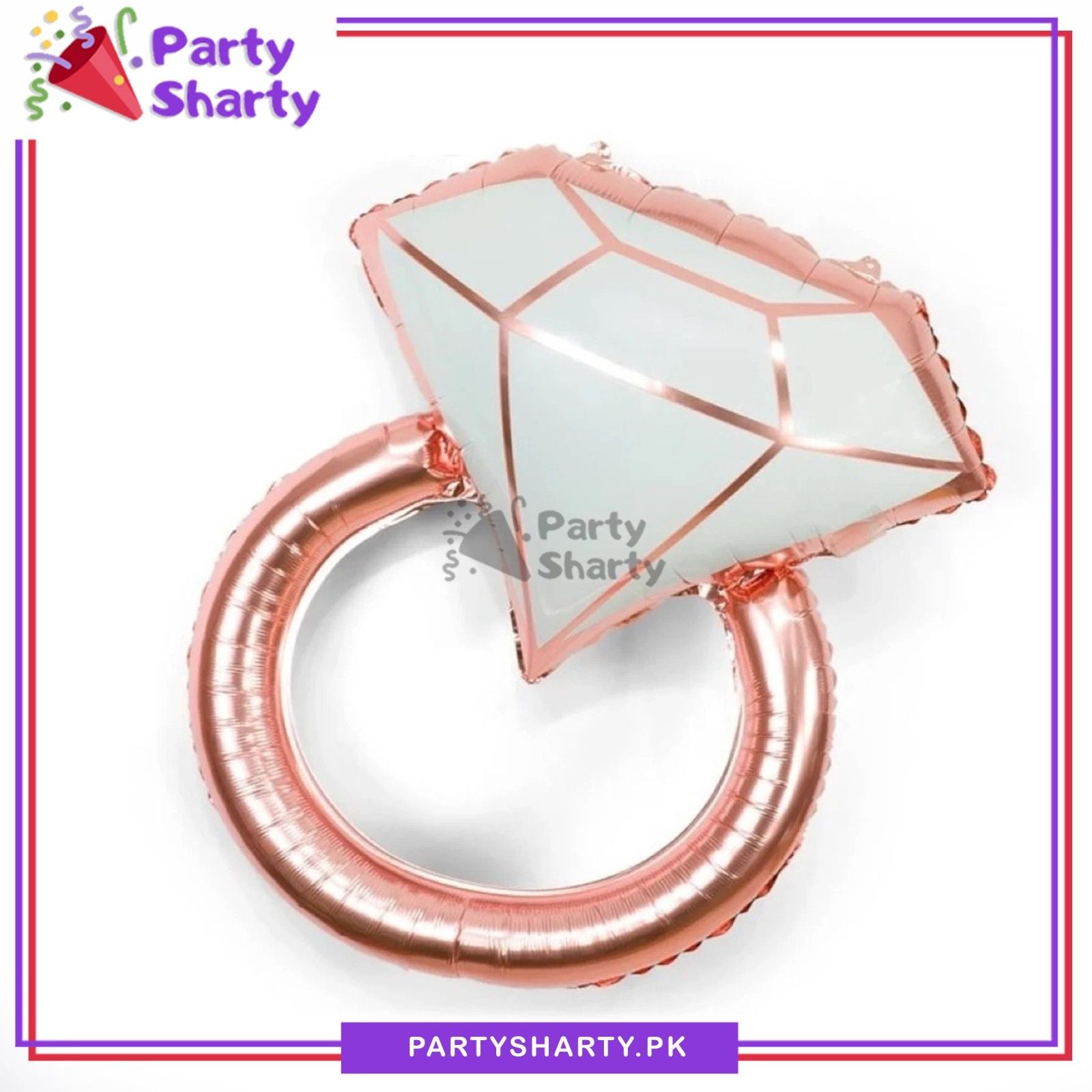 Rose Gold Diamond Ring Shaped Foil Balloon For Wedding or Bridal Shower Decoration & Celebration
