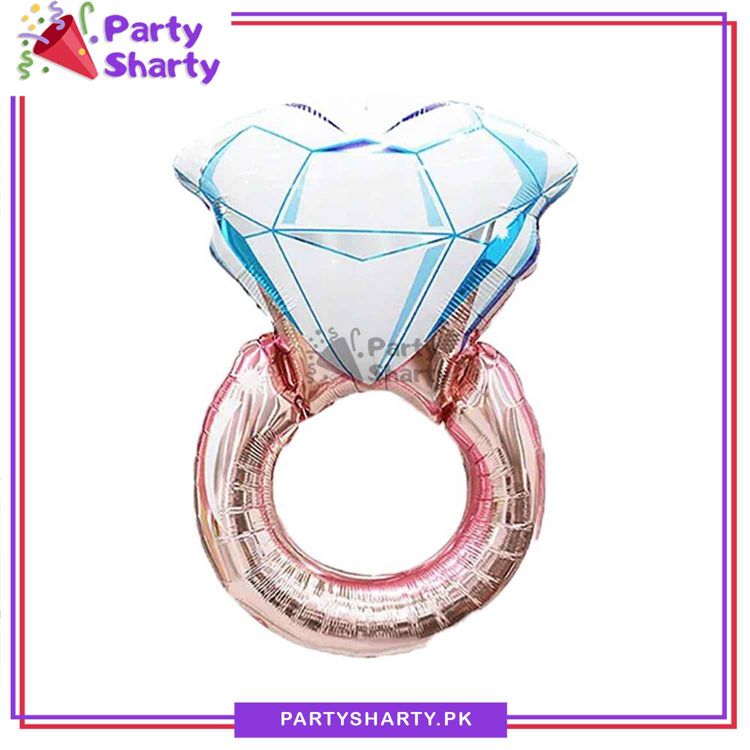 Diamond Ring Shaped Foil Balloon For Wedding, Bridal Shower Decoration and Celebration