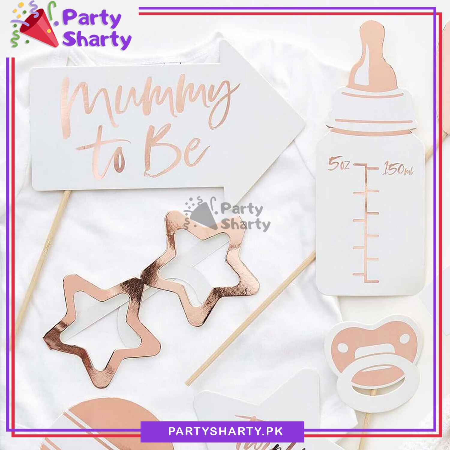 OH BABY Theme Photo Booth Props For Baby Shower Party Celebration and Decoration