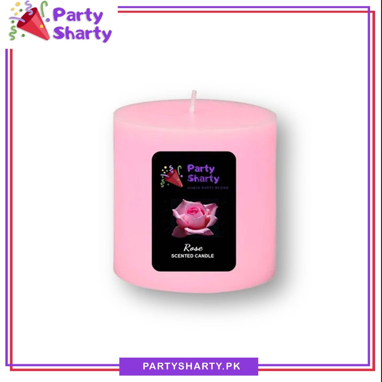 Rose Scented Pillar Candle For Room Decoration