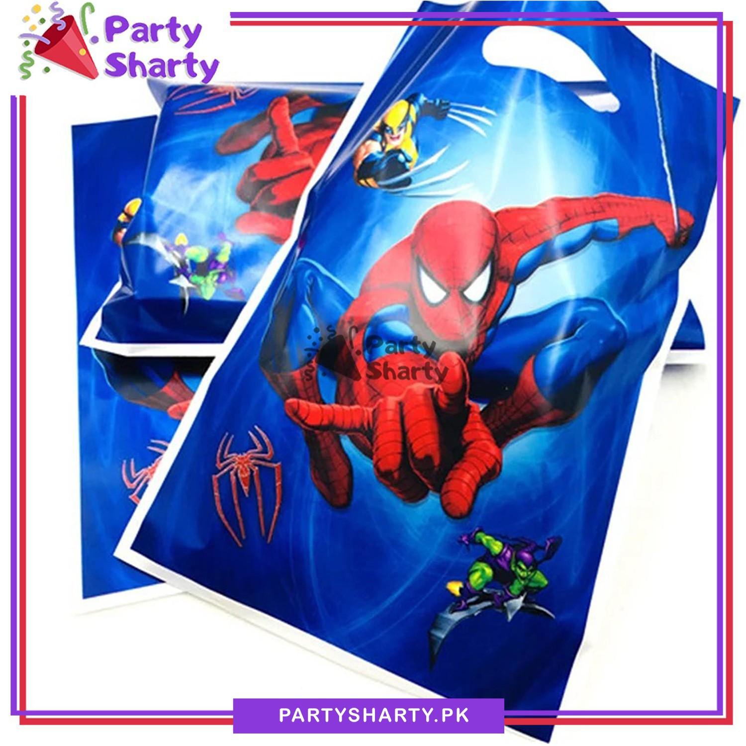 Spiderman Theme Goody Bag Pack Of 10 For Spiderman Theme Favor Bags