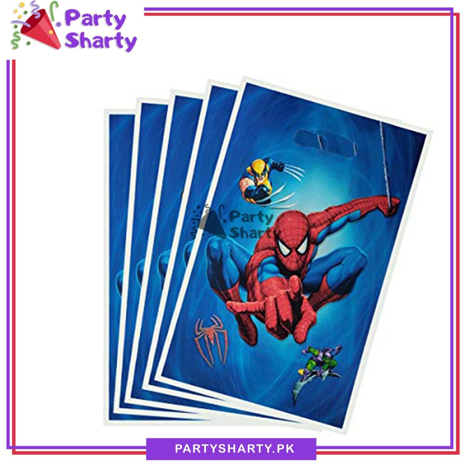 Spiderman Theme Goody Bag Pack Of 10 For Spiderman Theme Favor Bags