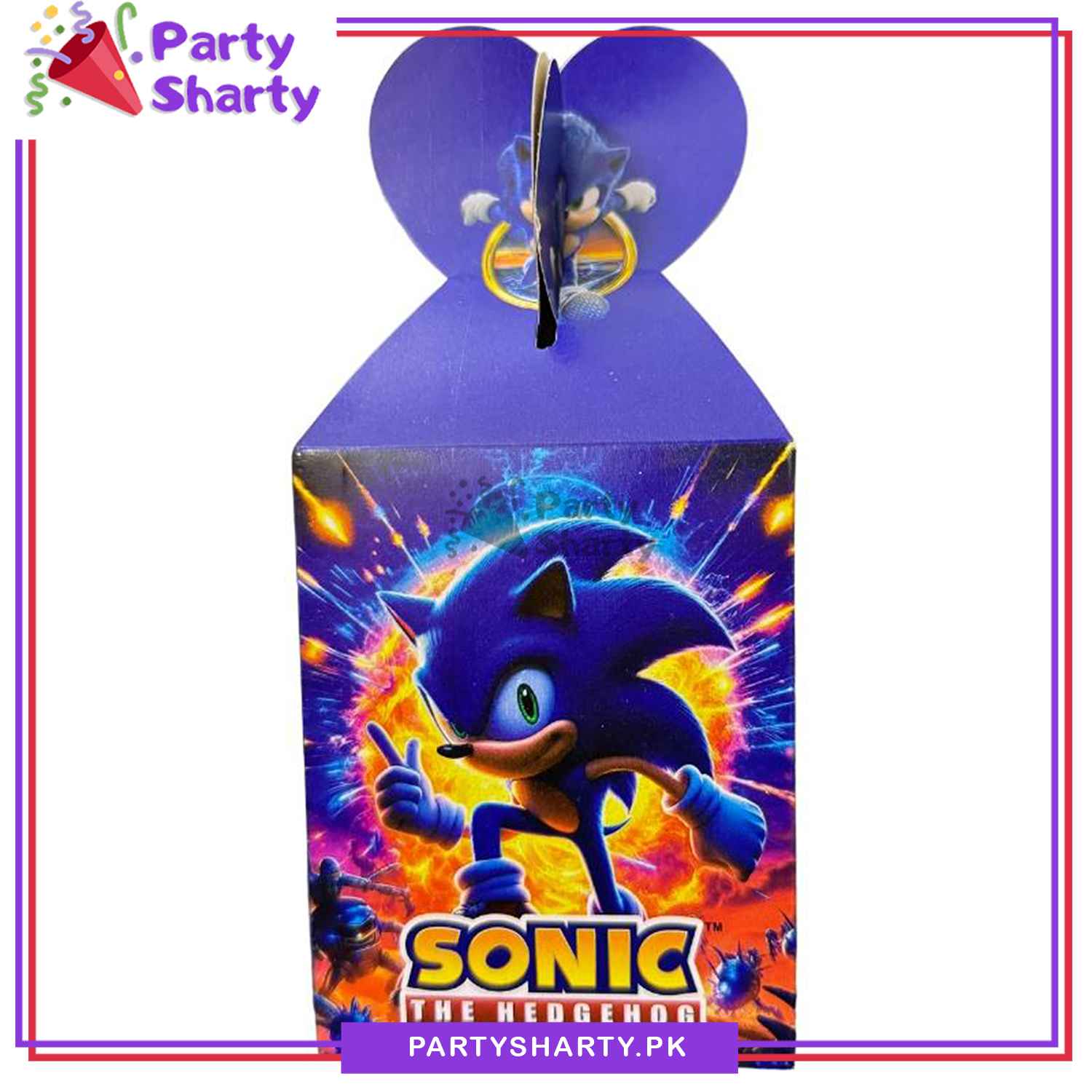 D-2 Sonic Theme Goody Boxes Pack of 10 For Theme Birthday Decoration and Celebration