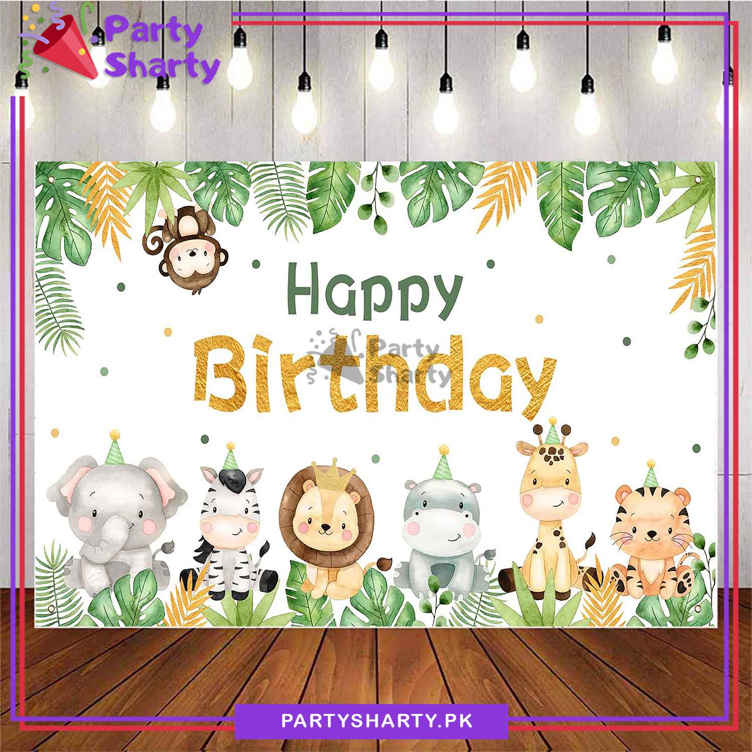 Safari Jungle Theme Panaflex backdrop For Safari Jungle Theme Birthday Decoration and Celebration
