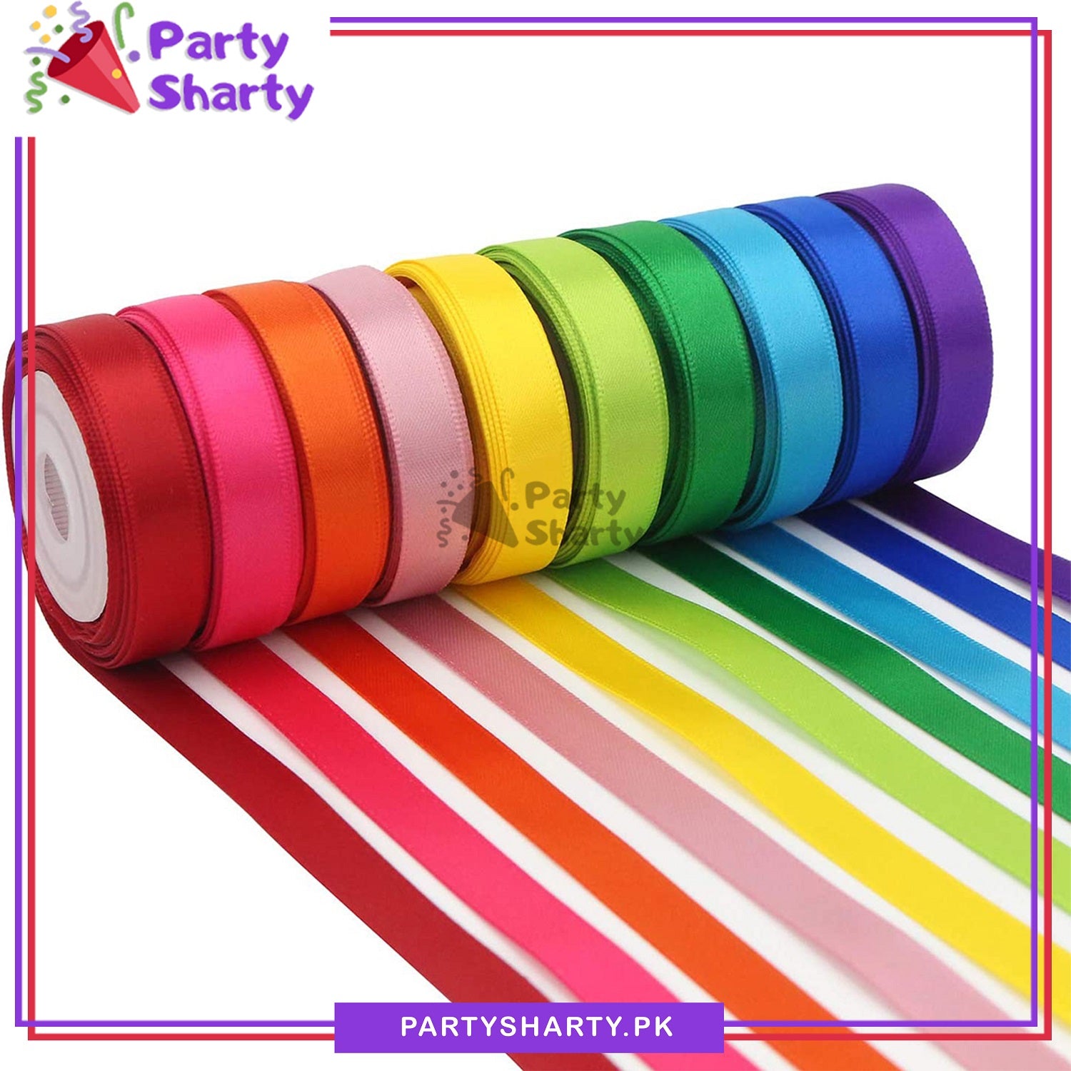 1 inch Satin Ribbon Roll For Birthday, Anniversary, Bridal Shower, Baby Shower and Gift Decoration