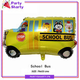 1pc/set School Bus Shaped Foil Balloons For Cocomelon Theme Birthday Party Decoration and Celebration