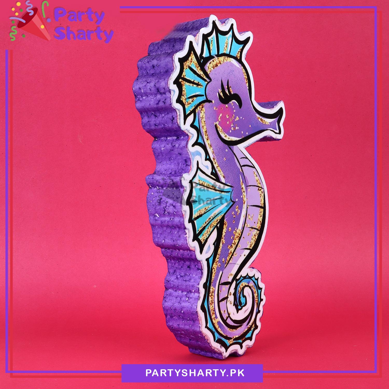 Sea Horse Thermocol Standee For Mermaid / Under the Sea Theme Based Birthday Celebration and Party Decoration