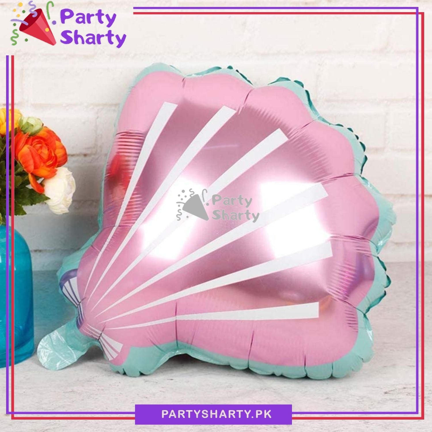 Sea Shell Shaped Foil Balloons For Mermaid / Ocean / Under Sea Theme Balloons for Mermaid Sea Theme Party Supplies Birthday