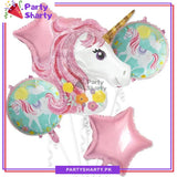 5pcs/Set Believe in Unicorn Cartoon Foil Balloon Set For Unicorn Theme Decoration