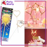 Star / Heart Shaped Sparkle Candle Birthday Party - 5cm