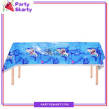 Blue Shark Party Theme Table Cover for Birthday Party and Decoration