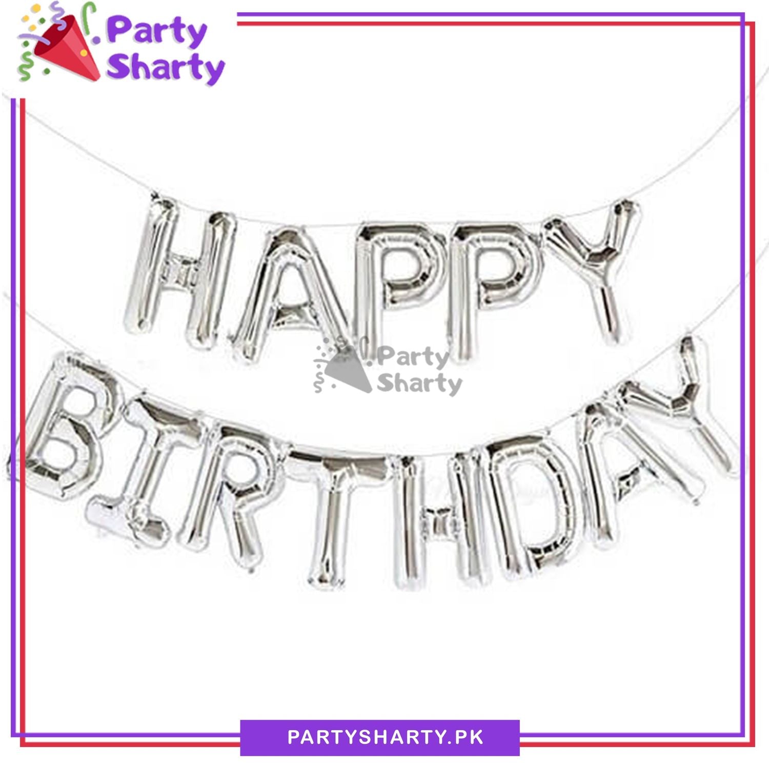 Happy Birthday Foil Balloon Banner for Decoration and Birthday Celebration