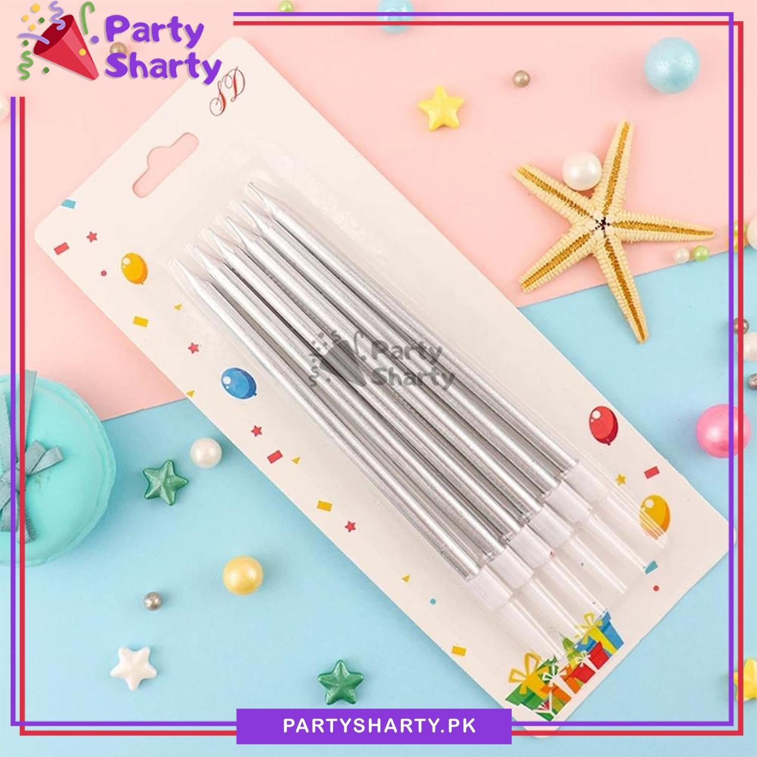 6pcs/Set Long Pencil Birthday Cake Candles For Birthday Party Decoration & Celebrations