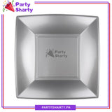 7 inches Stylish Square Plastic Plates Pack of 10 For Party Decoration & Celebration