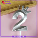 Silver Number Candle Crown Style For Party Decoration & Celebration