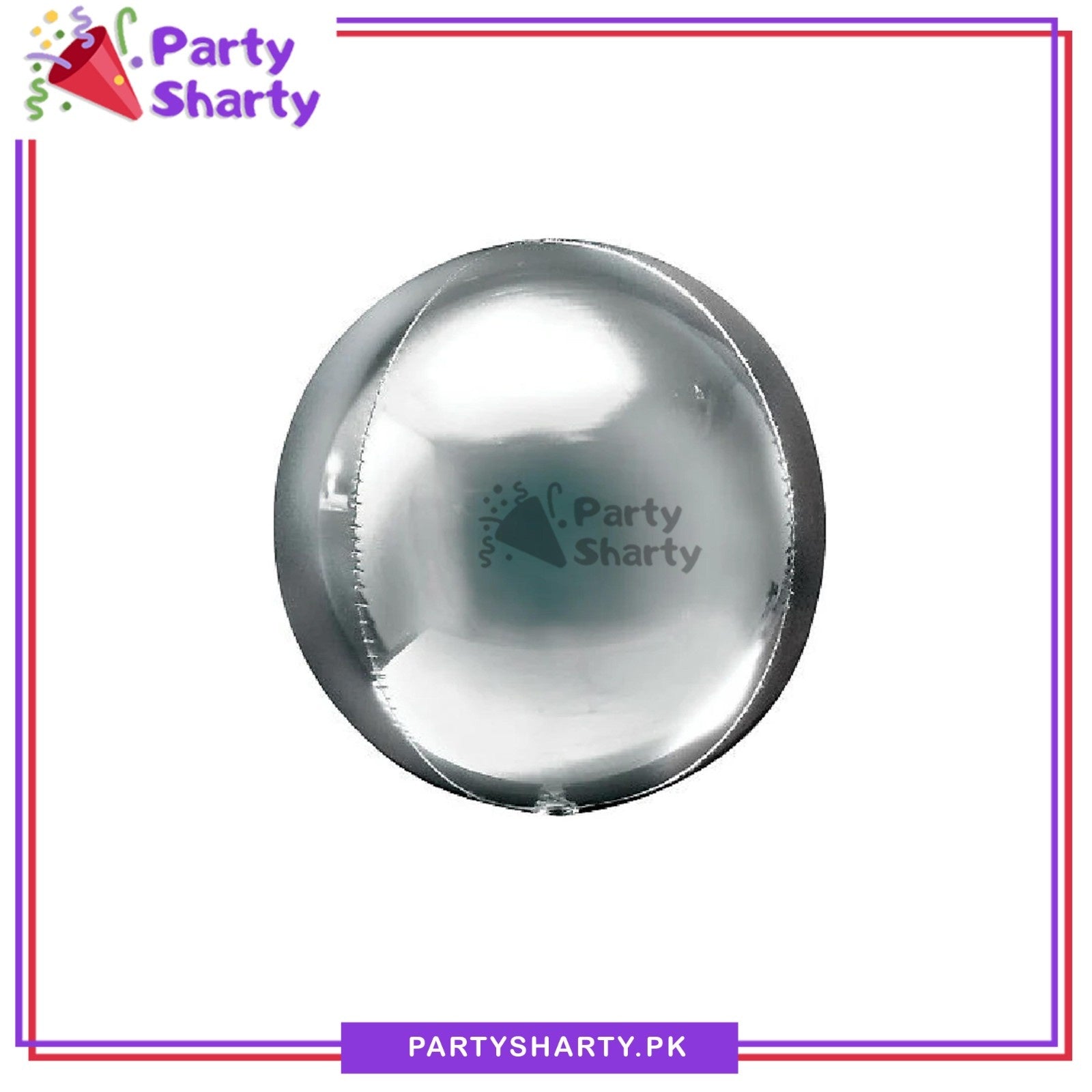 Silver & Matte Silver 4D ORBZ Foil Air & Helium Balloon For Party Decoration