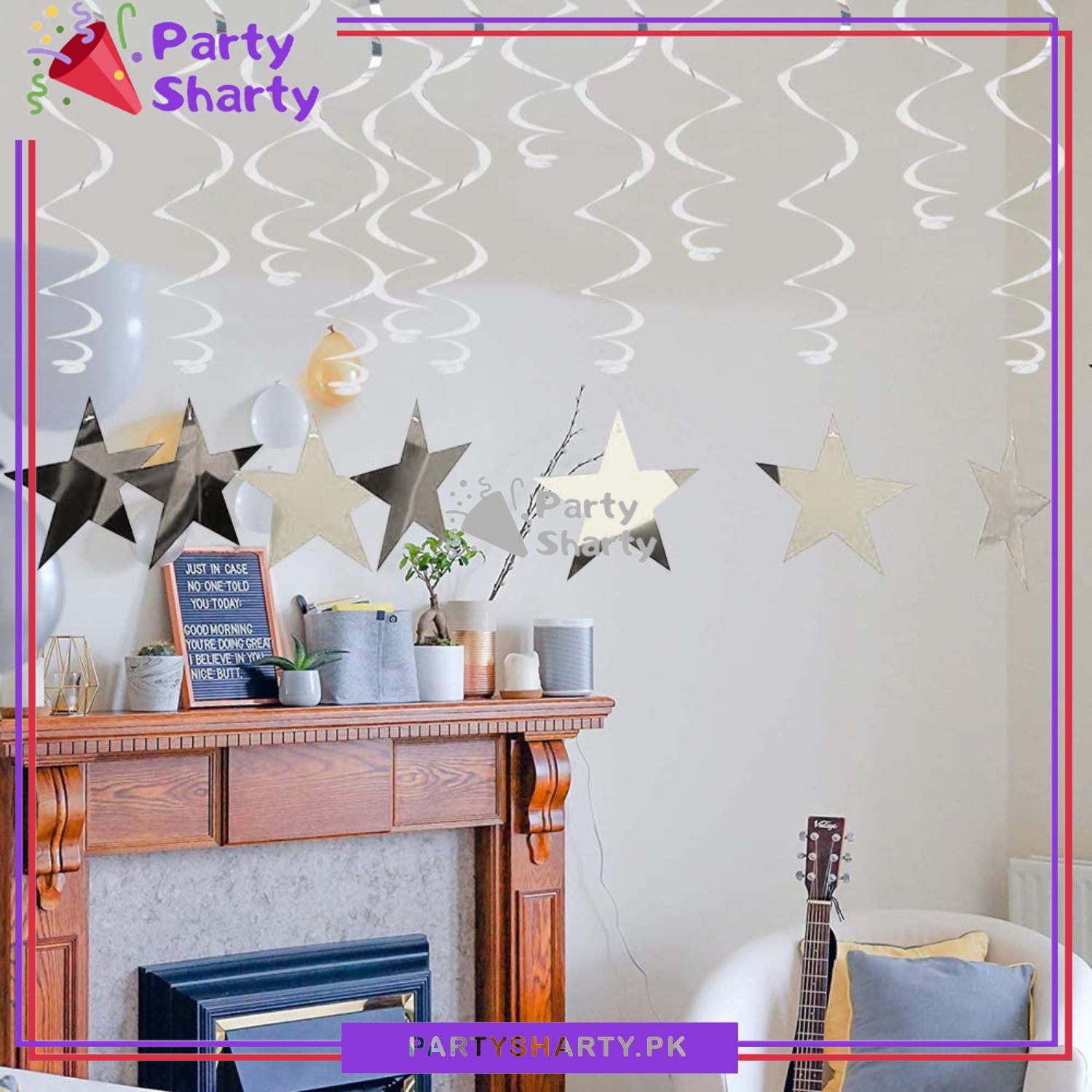 Star Shaped Swirls (Pack of 6) For Birthday Party and Decoration