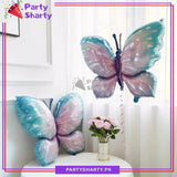 5pcs/Set Sky Blue, Lilac & Pink Shade Butterfly Foil Balloon For Butterfly Themed Birthday, Baby Shower Party and Event Decoration