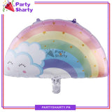 Smiling Cloud With Rainbow Shaped Foil Balloon For Theme Decoration and Celebrations