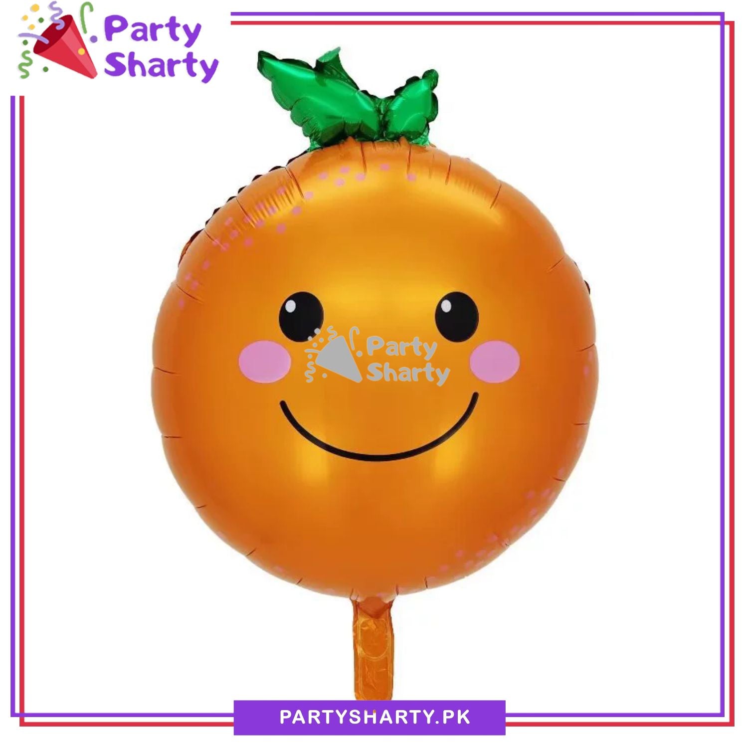 Smiley Orange Foil Balloon For Fruit Theme Party Decoration and Celebration