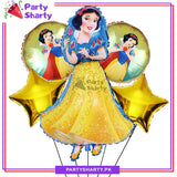 Disney Princess Snow White Cartoon Foil Balloon Set - 5 Pieces For Birthday Party