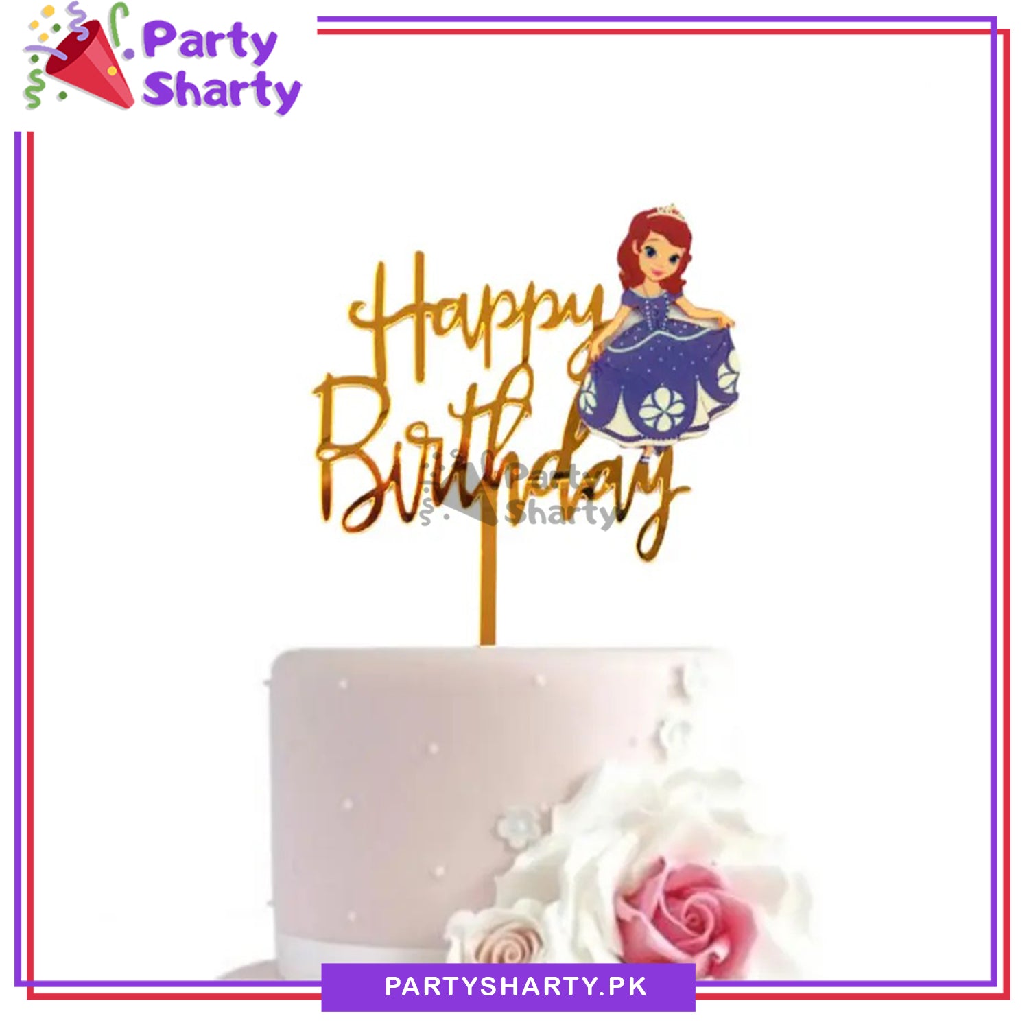 Sofia Theme Acrylic Cake Topper For Birthday Party Celebration and Decoration
