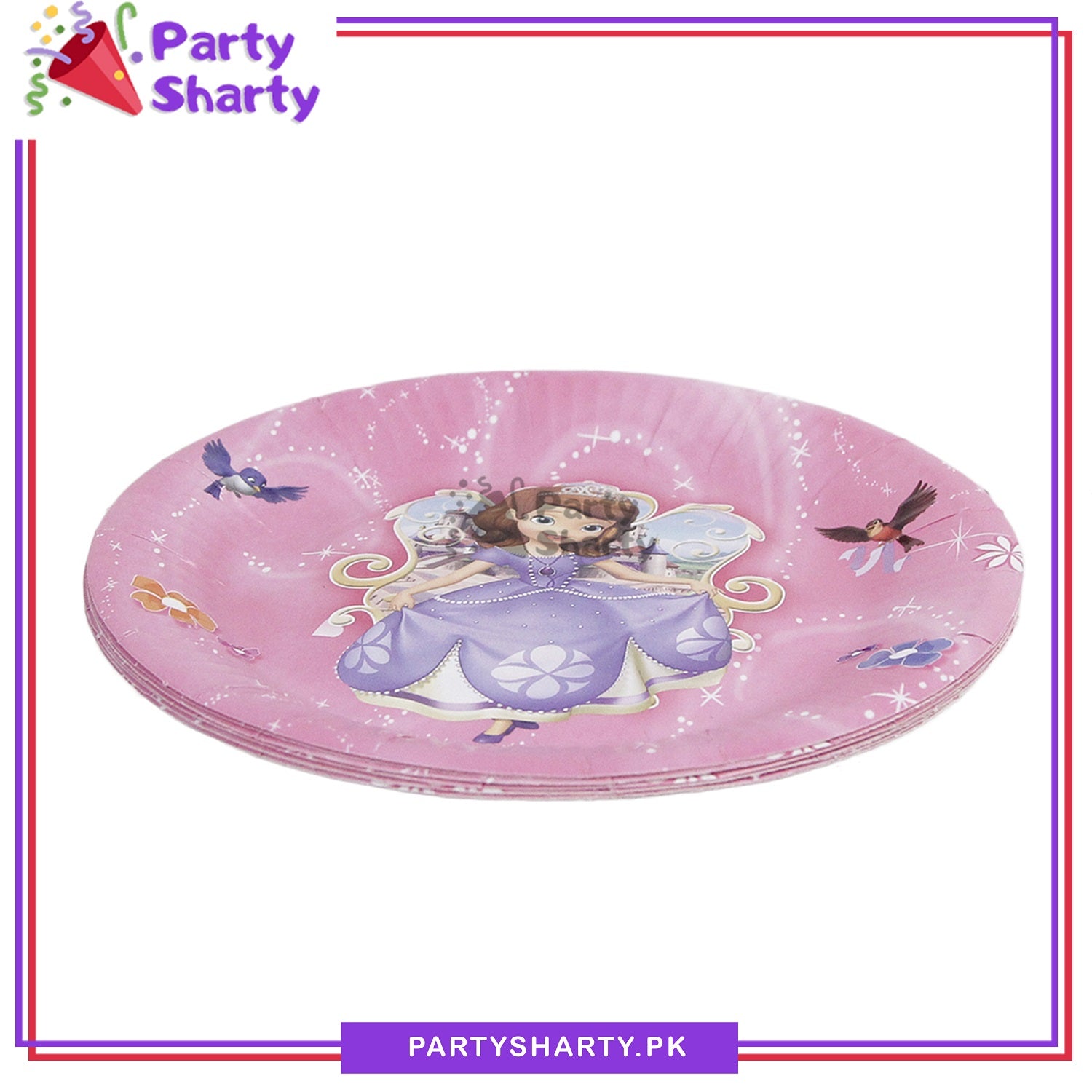 D-1 Sofia Theme Party Disposable Paper Plates for Theme Party and Decoration