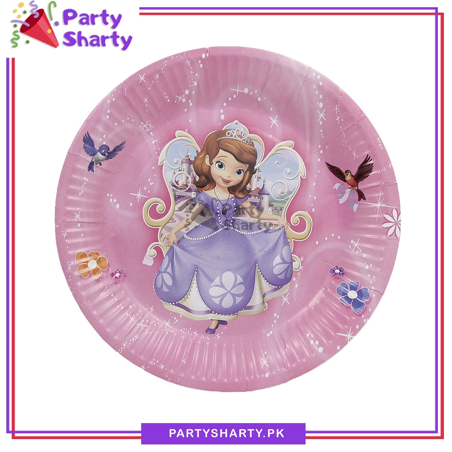 D-1 Sofia Theme Party Disposable Paper Plates for Theme Party and Decoration
