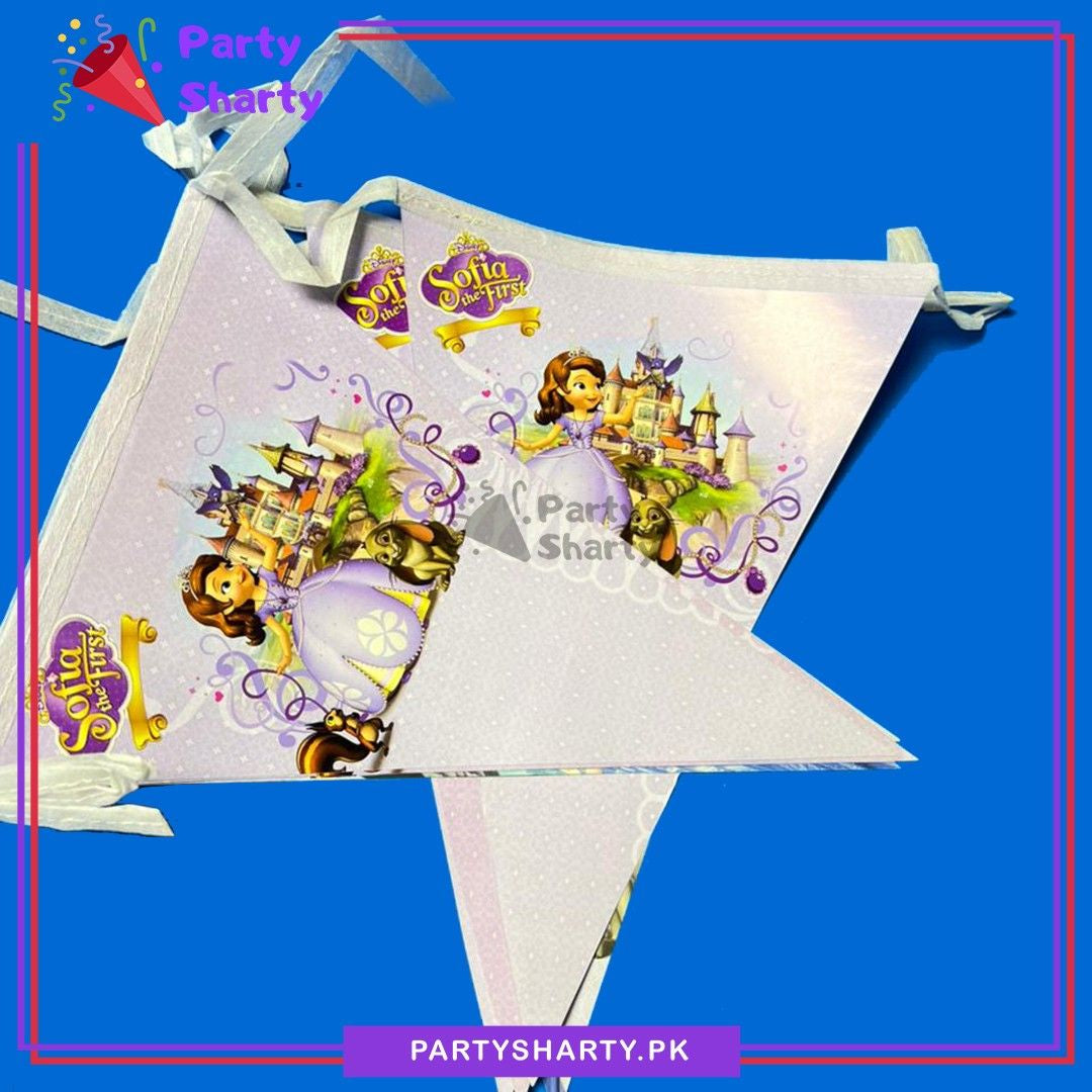 D-2 Sofia Theme Party Flags Bunting for Theme Decoration & Celebrations