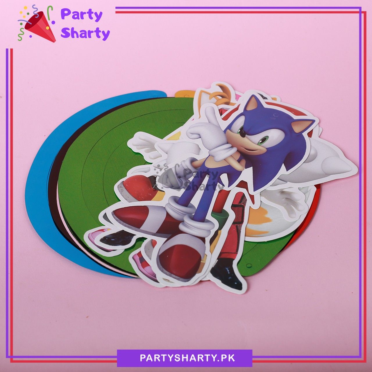 Sonic Theme Hanging Swirls (Pack of 6) For Birthday Party and Decoration