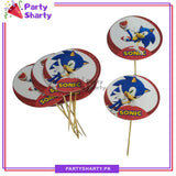 Sonic Theme Cup Cake Topper For Sonic Birthday Theme Party and Decoration