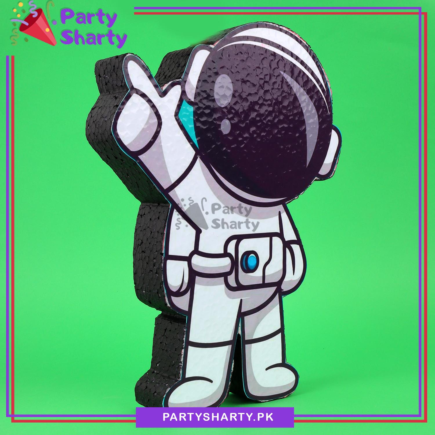 Spaceman Character Thermocol Standee For Outerspace Theme Based Birthday Celebration and Party Decoration