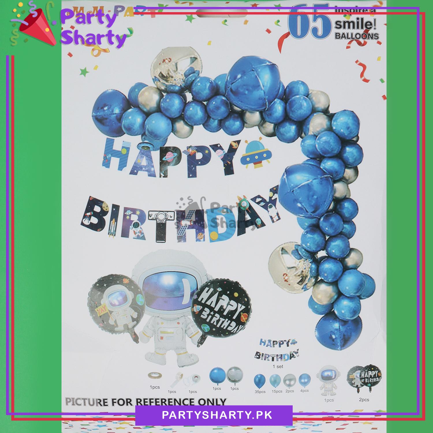 63pcs Happy Birthday Spaceman Theme Set For Space Theme Birthday Decoration and Celebration