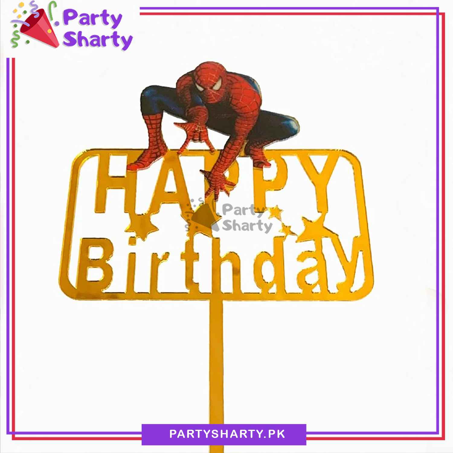 Spiderman Theme Acrylic Cake Topper for Birthday Party Celebration and Decoration
