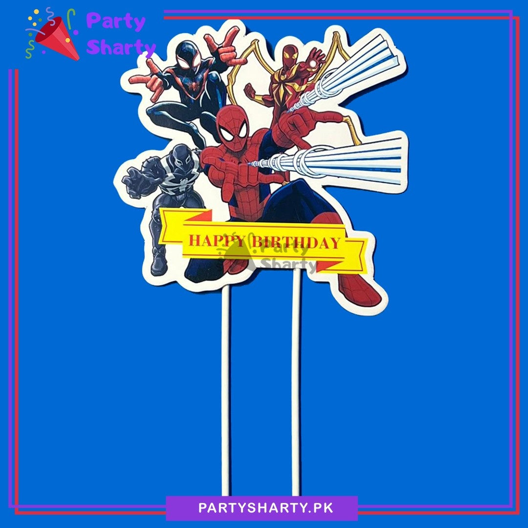 Spiderman Happy Birthday Card Cake Toppers For Spiderman Theme Birthday Decoration