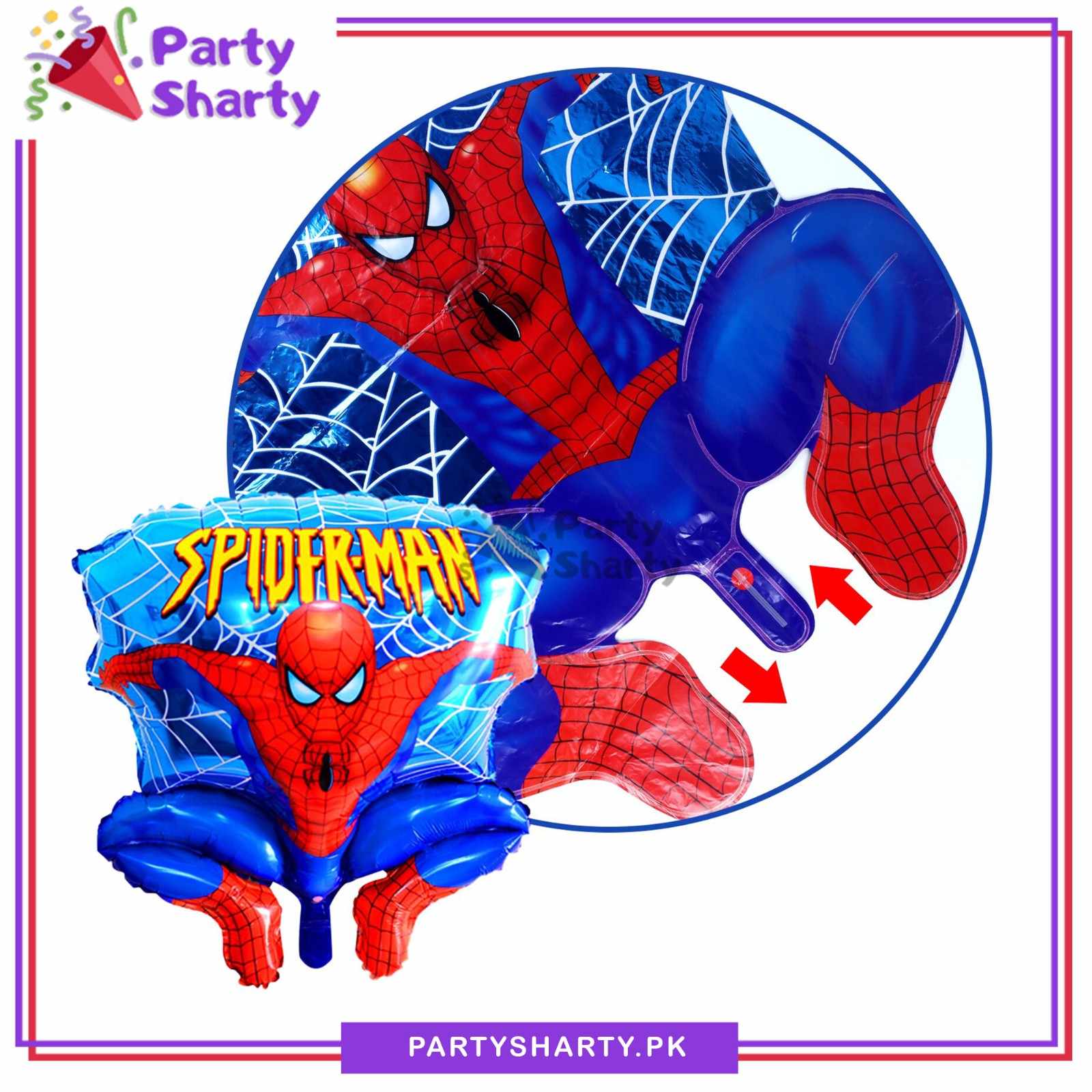 Spiderman Character Foil Balloon for Spiderman Theme Decoration & Celebration