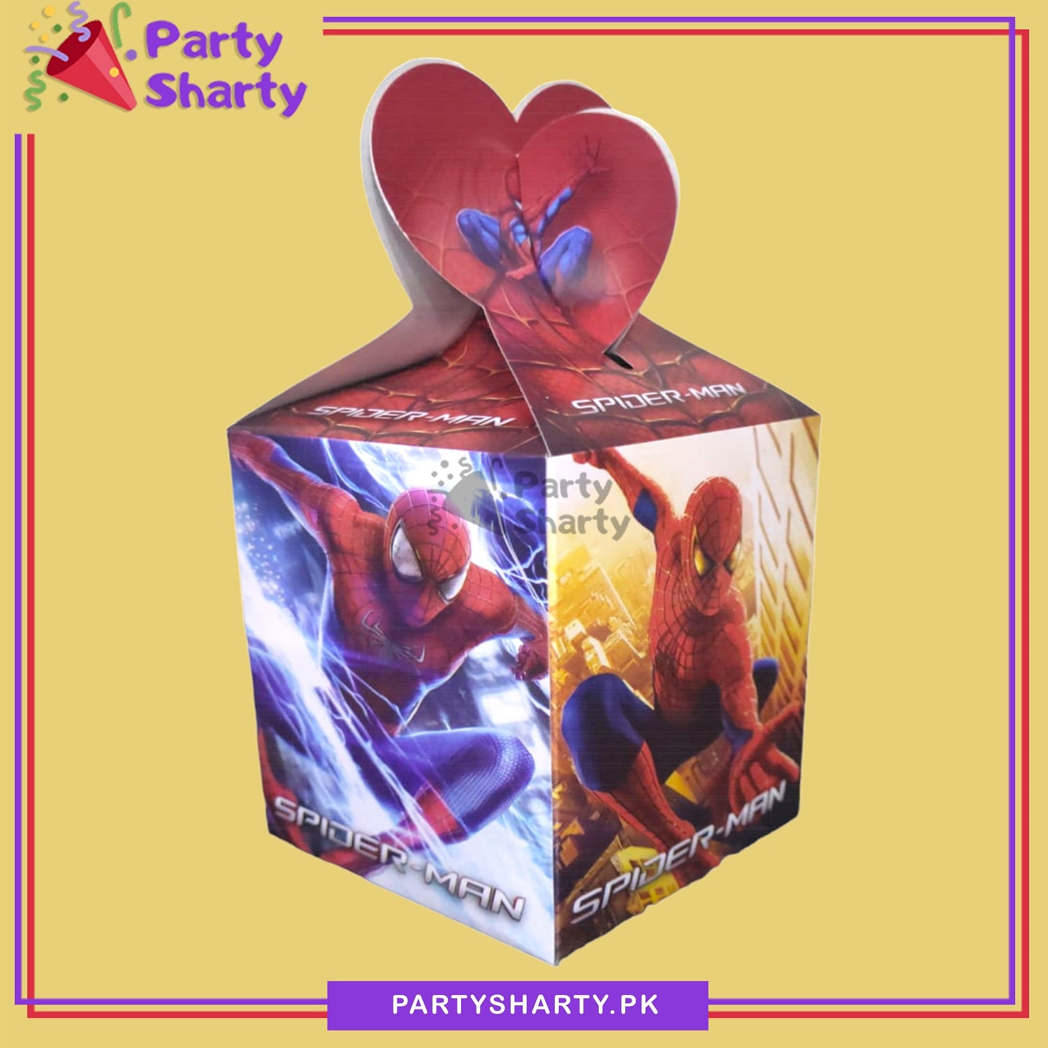 D-2 Spiderman Theme Goody Boxes Pack of 10 For Theme Based Birthday Celebration