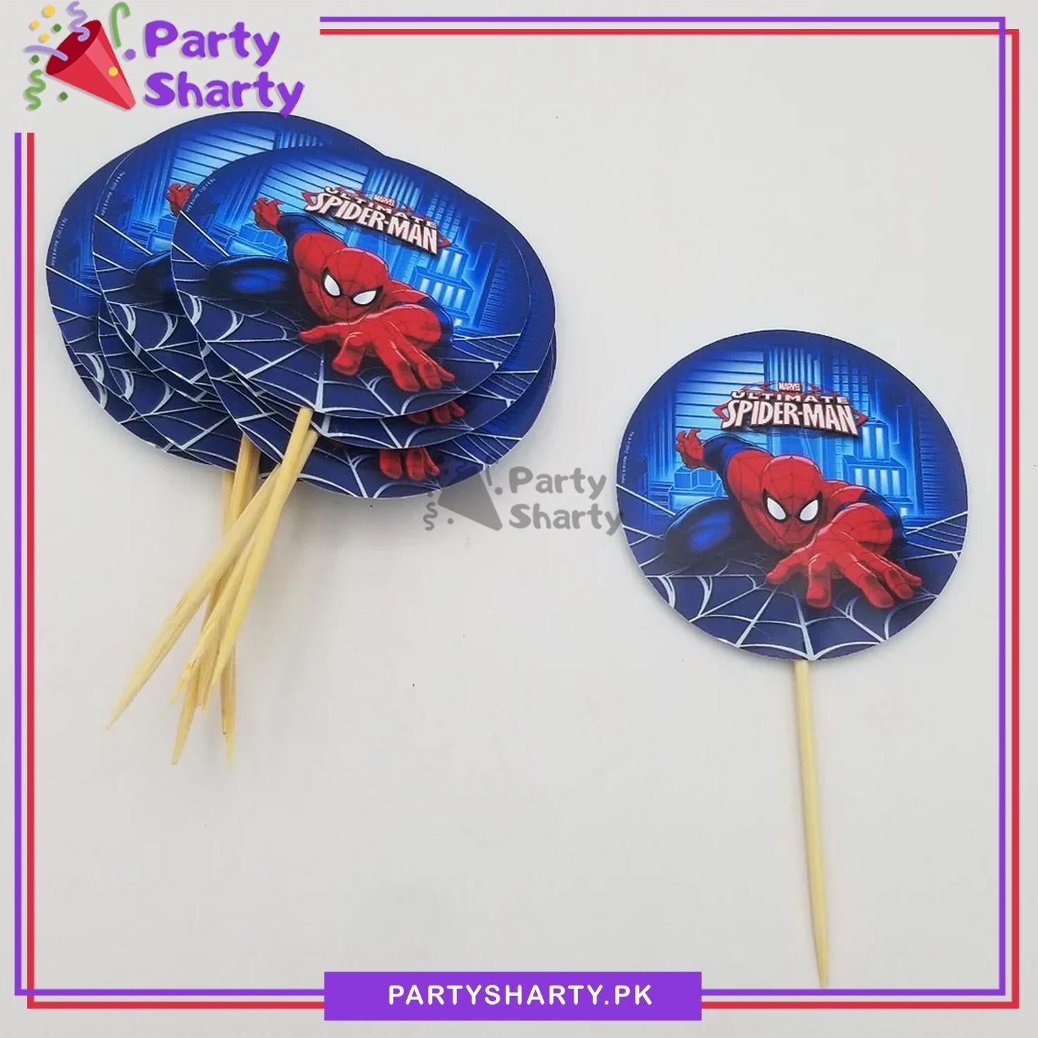 Spiderman Theme Cup Cake Topper for Spiderman Birthday Theme Party and Decoration