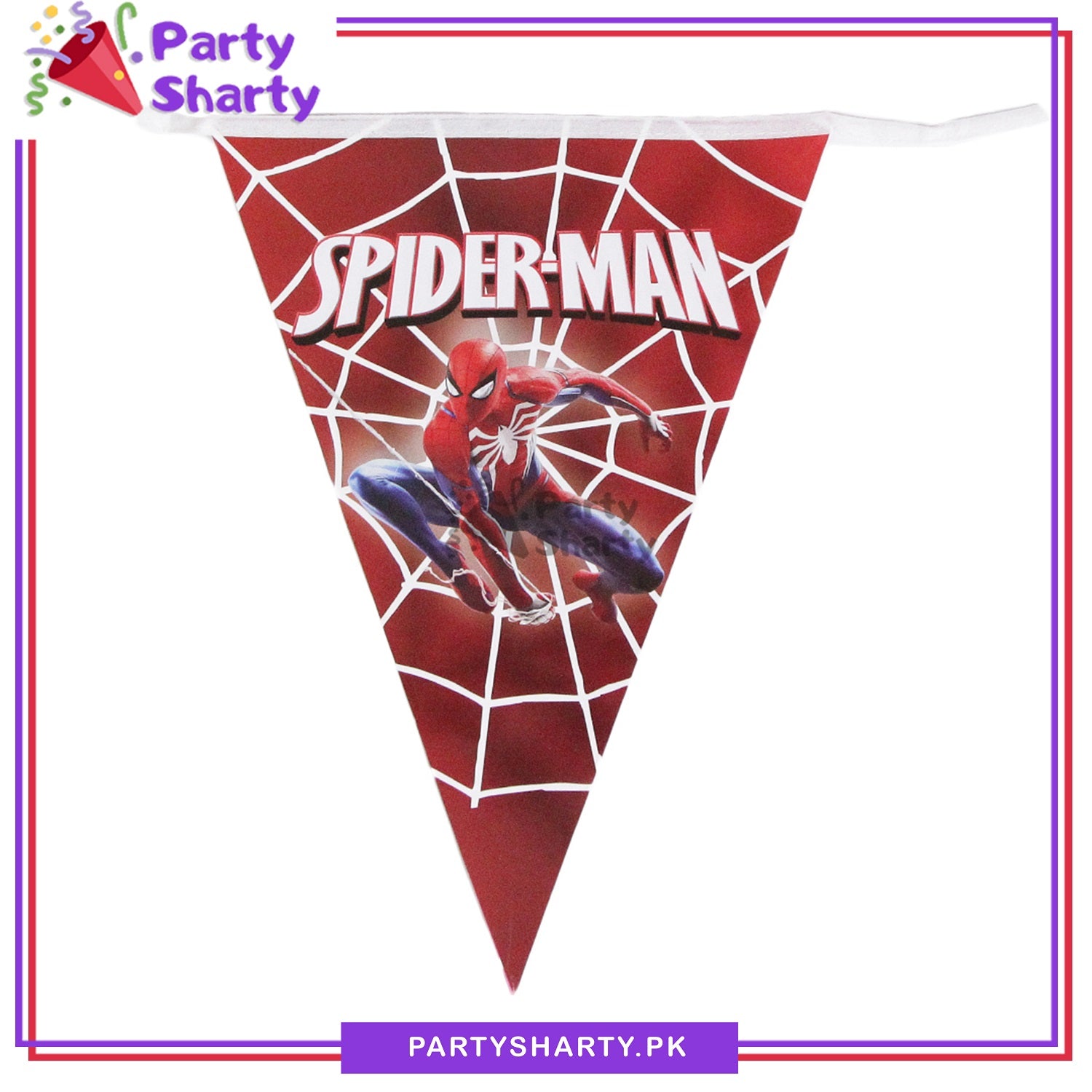 Spiderman Theme Party Flags Pack of 10 For Spiderman Birthday Theme Decoration