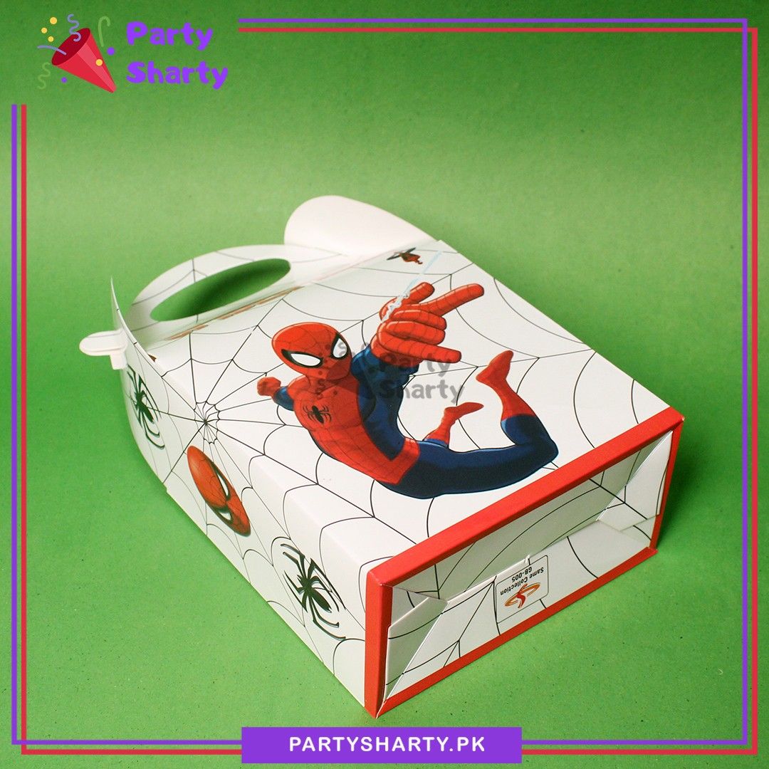 Spiderman Theme Goody Boxes Pack of 6 For Spiderman Theme Party Decoration and Celebration
