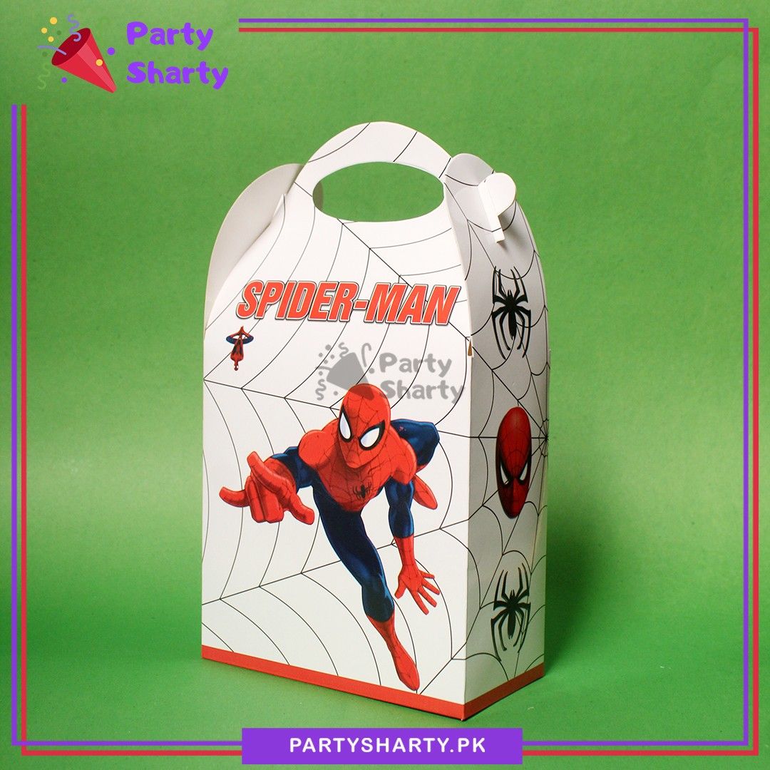 Spiderman Theme Goody Boxes Pack of 6 For Spiderman Theme Party Decoration and Celebration