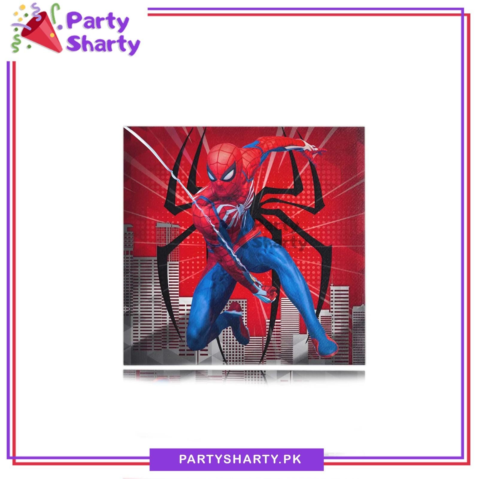 20pcs Spiderman Theme Paper Napkins For Spiderman Theme Party Table Decoration