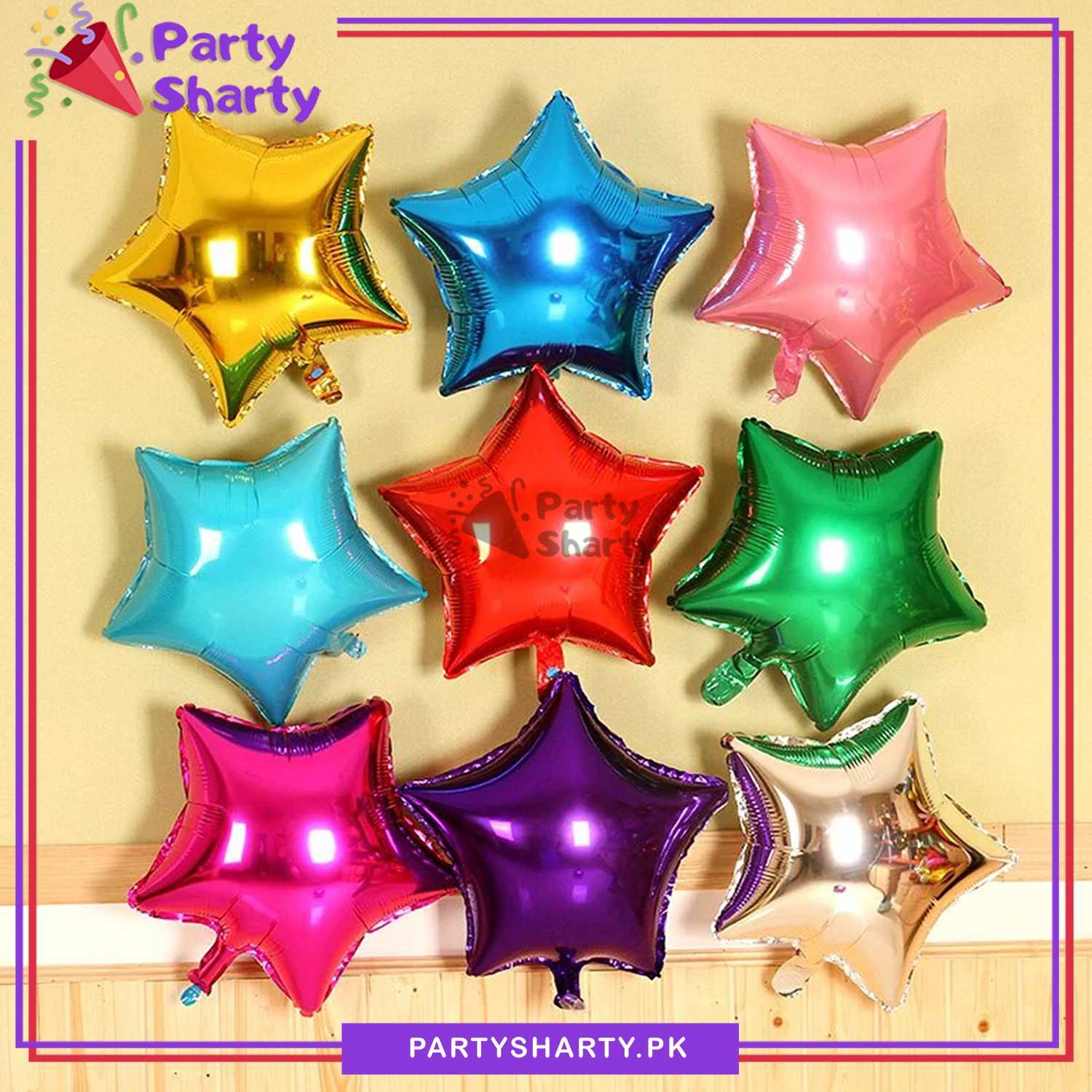 Star Shaped Foil Balloon For Party Decoration and Celebration (Pack of 2)