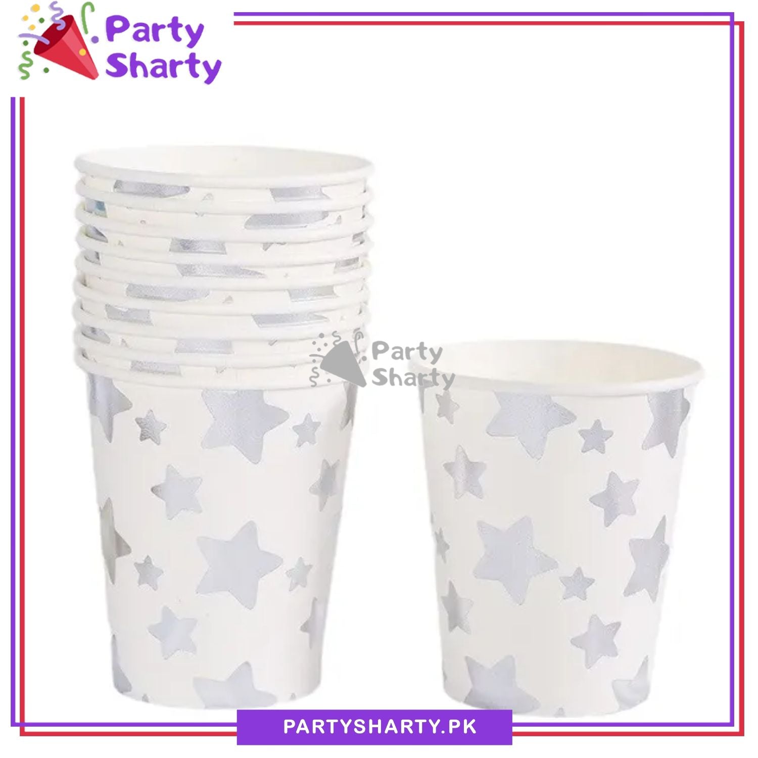 Star Printed Paper Cups / Glass For Party Decoration and Celebration