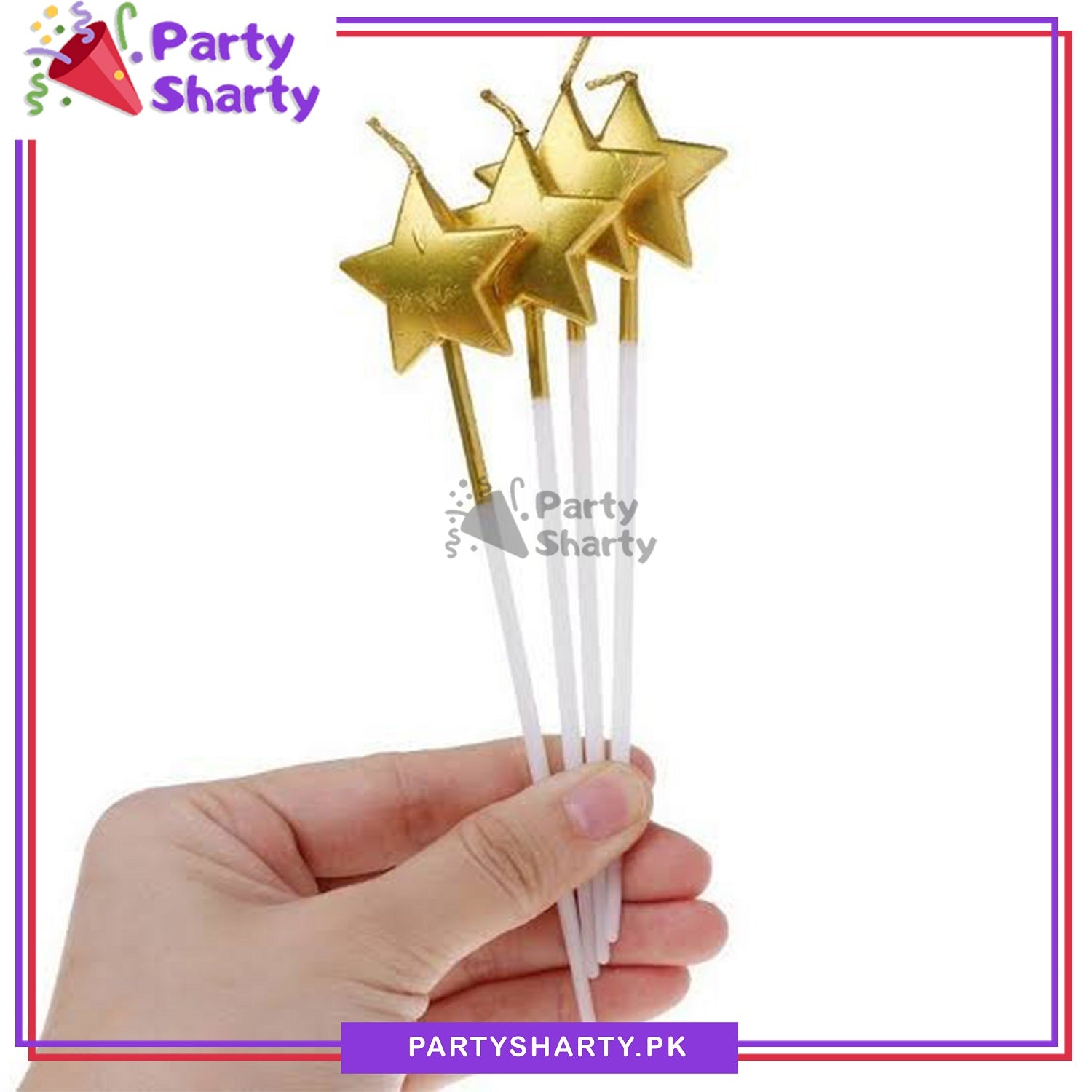 Golden Star Shaped Candle For Creative Birthday Cake Candle / Party Supplies