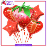 5pcs/set Strawberry Foil Balloons For Fruit Theme Party Decoration and Celebration